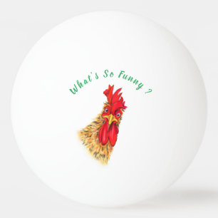 Funny Rooster Ping Pong Ball - Custom Text