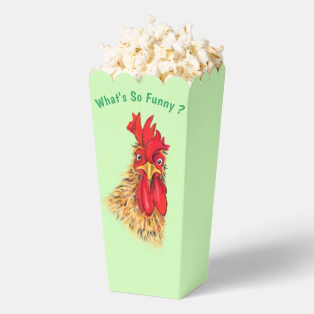 Funny Rooster Popcorn Boxes (Popped)