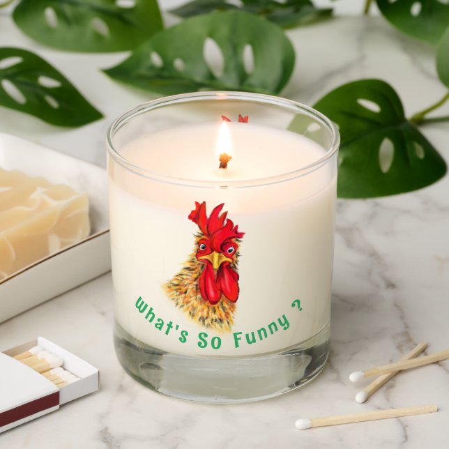 Funny Rooster Scented Candle (Lit)
