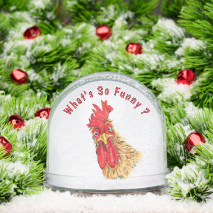 Funny Rooster Snow Globe