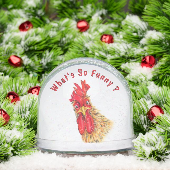 Funny Rooster Snow Globe (Christmas)