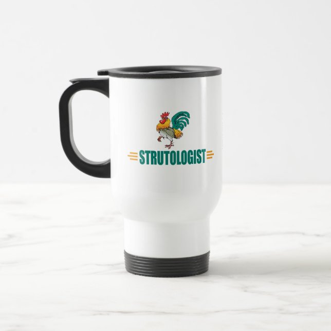 Funny Rooster Travel Mug (Left)