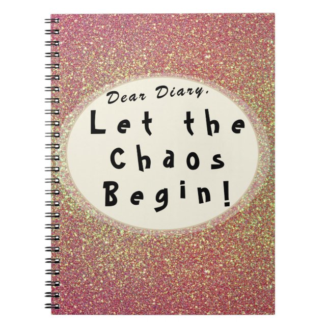 Funny Rose Gold Cute Modern Humor Typography Notebook (Front)