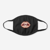 Funny Rose Gold Lipstick Mouth Black Cotton Face Mask (Front)