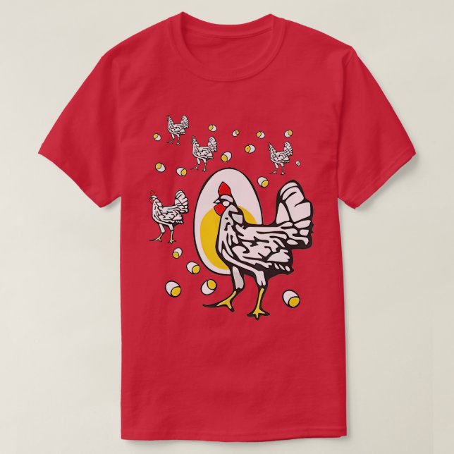 Funny Roseanne Rooster Chicken And Egg  T-Shirt (Design Front)
