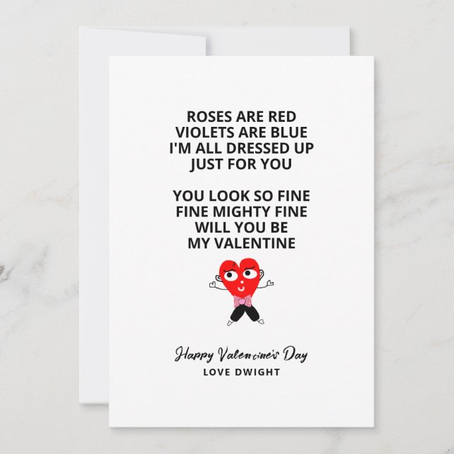 Funny Roses Are Red Girlfriends Valentines Day  Holiday Card (Front)