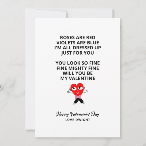 Funny Roses Are Red Girlfriends Valentines Day  Holiday Card