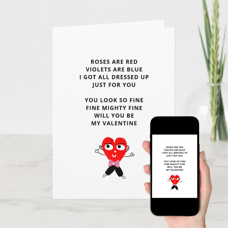 Funny Roses Are Red Poem Valentines Day Girlfriend Card | Zazzle