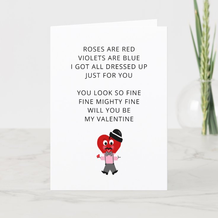 Funny Roses Are Red Poem Valentines Day Girlfriend Holiday Card Zazzle
