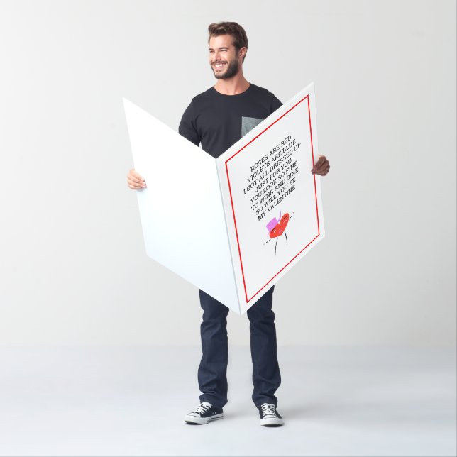 Funny Roses Are Red Poem Valentines Girlfriend Big Card (In Situ)