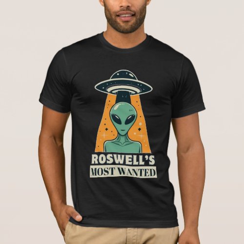 Funny Roswells Most Wanted Alien T_Shirt