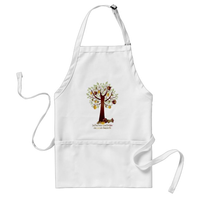 Funny Rotten Apple Family Tree Adult Apron (Front)