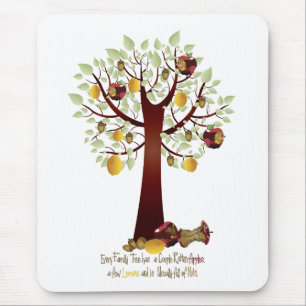 Funny Rotten Apple Family Tree Mouse Pad