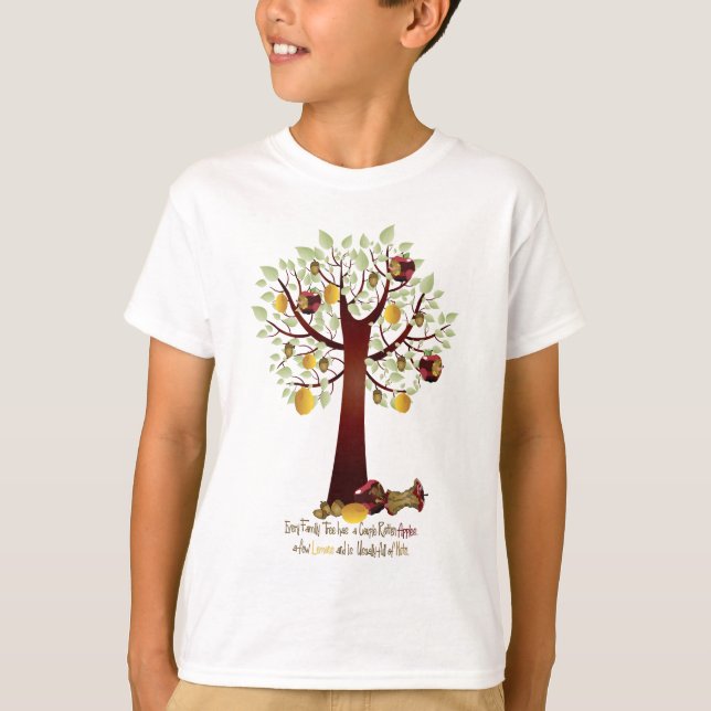 Funny Rotten Apple Family Tree T-Shirt (Front)