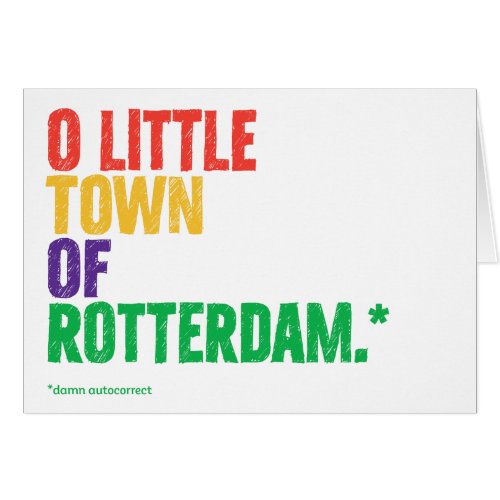 Funny Rotterdam Autocorrect Christmas Card