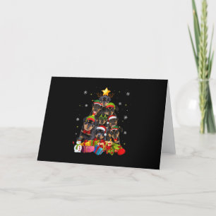 Funny Rottweiler Christmas Tree Xmas Dog Lovers Holiday Card