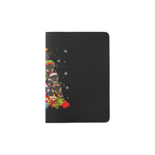 Funny Rottweiler Christmas Tree Xmas Dog Lovers Passport Holder