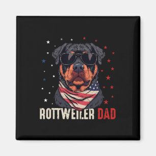 Funny Rottweiler Dad Usa Stars 4th Of July Fathers Magnet