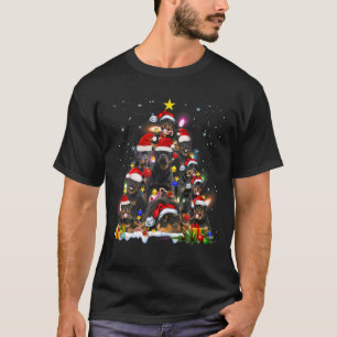 Funny Rottweiler Dog Christmas Tree Cute Xmas T-Shirt