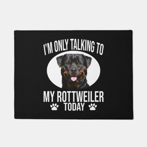 Funny rottweiler dog doormat