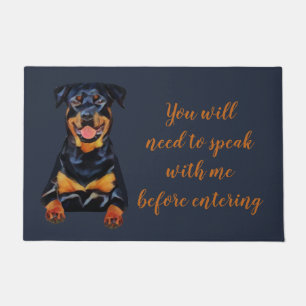 Funny Rottweiler Dog Doormat