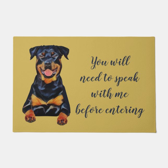 Funny Rottweiler Dog Doormat (Front)