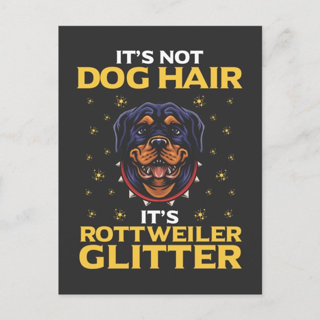 Funny Rottweiler Dog Hair Humor Postcard (Front)