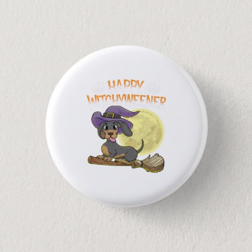 Funny Rottweiler Dog Happy Halloween Witchyweener Button