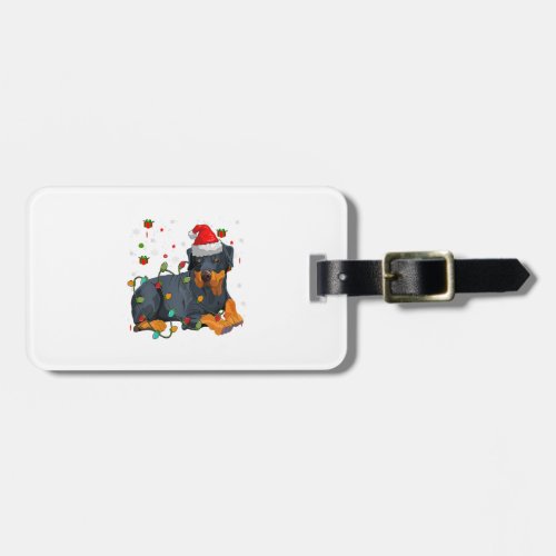 Funny Rottweiler Dog Pet Lover Christmas Party Luggage Tag