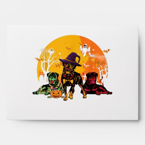 Funny Rottweiler Halloween Costume Dog Lovers Envelope