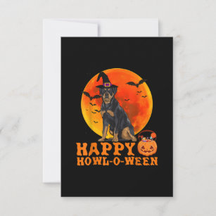 Funny Rottweiler Happy Halloween Dog Cool Lovers RSVP Card