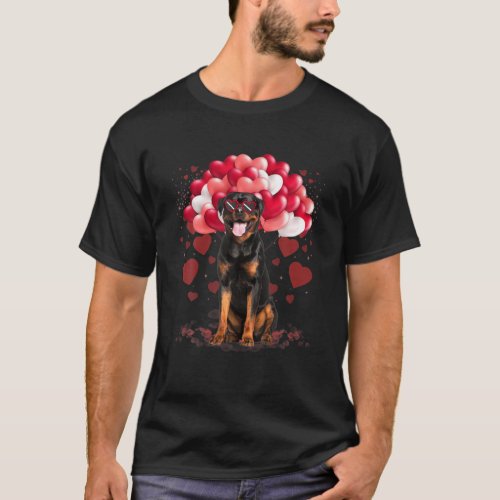 Funny Rottweiler Heart Valentines Day Dog Dad Mom T_Shirt
