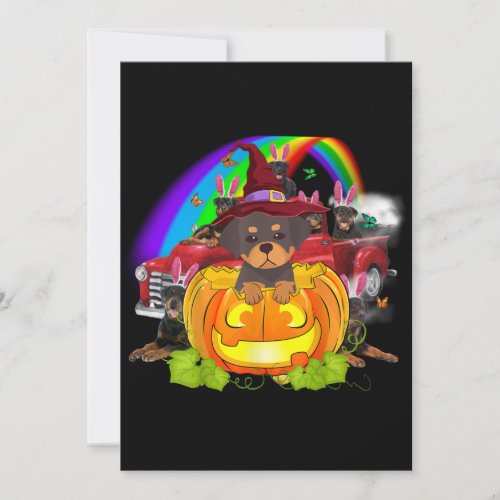 Funny Rottweiler Pumpkin Halloween Costume Lover  Save The Date