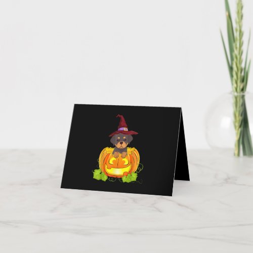 Funny Rottweiler Pumpkin Halloween Costume Lover  Thank You Card