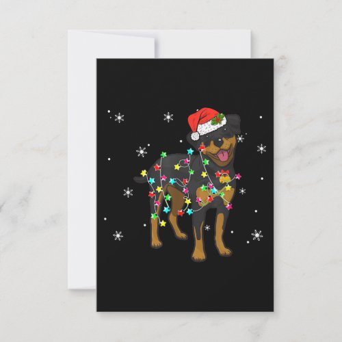 Funny Rottweiler Xmas Lights Dog Dad Dog Mom Lover RSVP Card