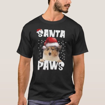 Funny Rough Collie Christmas Lights Tree Dog Lover T-Shirt
