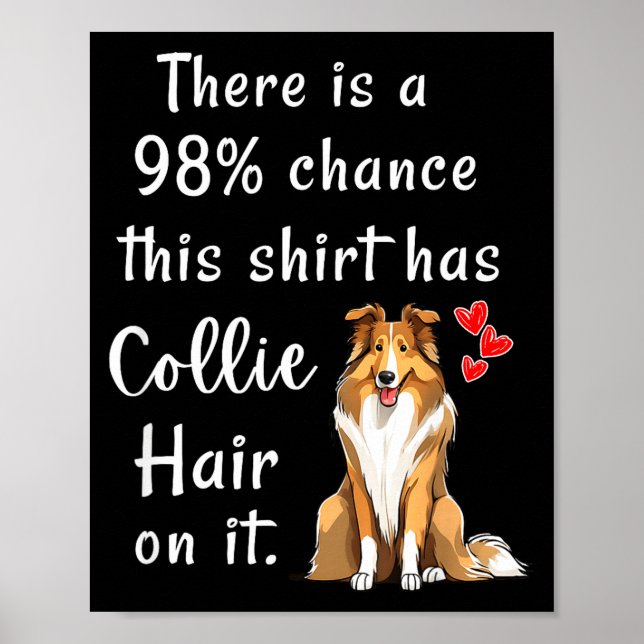 Funny Rough Collies 98% Chance Shirt Has Hair Roug Poster (Front)