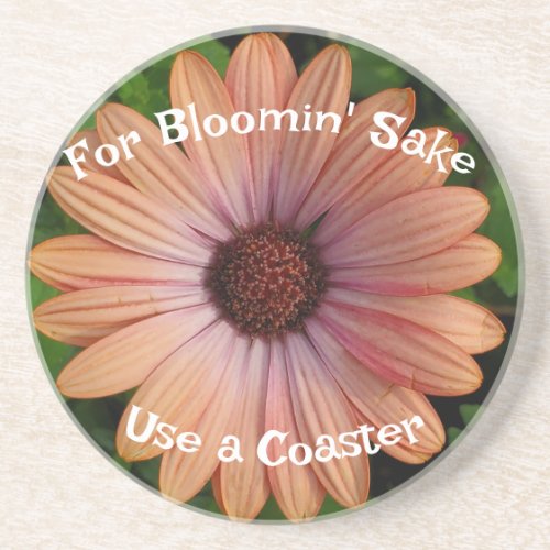 Funny round coaster with flower motif