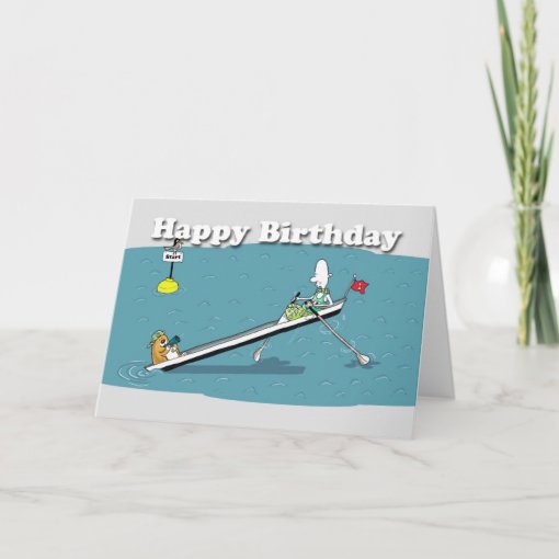 funny rowing card Birthday, fat cat and duncan | Zazzle