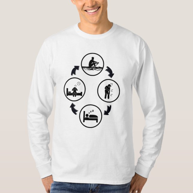 Funny rowing gift, The rowing cycle T-Shirt (Front)