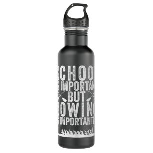 Funny Rowing Saying Vintage Row Boat Crew Coxswain Stainless Steel Water Bottle