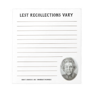 Funny Royal Queen Elizabeth Custom Text Notepad