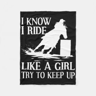 Funny Rrel Racing Gift For Women Girls Horse Racer Fleece Blanket
