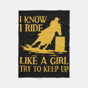 Funny Rrel Racing Gift For Women Girls Horse Racer Fleece Blanket