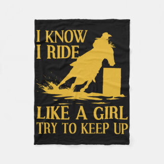 Funny Rrel Racing Gift For Women Girls Horse Racer Fleece Blanket