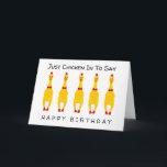 Funny Rubber Chicken Birthday Card<br><div class="desc">Copyright Cindy Bendel</div>