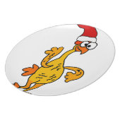 Funny Rubber Chicken Christmas Cartoon Dinner Plate (Left Side)