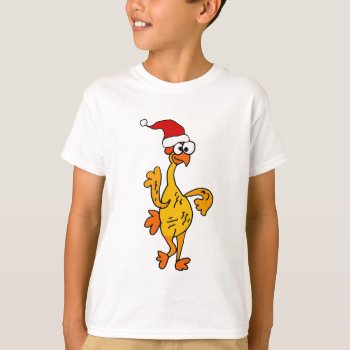 Funny Rubber Chicken Christmas Cartoon T-shirt by ChristmasSmiles at Zazzle
