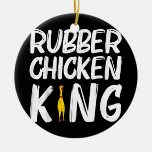 Funny Rubber Chicken Gift For Men Dad Rubber Ceramic Ornament