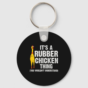 Funny Rubber Chicken Gift Men Women Rubber Chicken Keychain